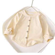 Girls long-sleeved bottoming shirt spring and autumn 2024 new boys and girls small cardigan tops baby girl autumn thin coat