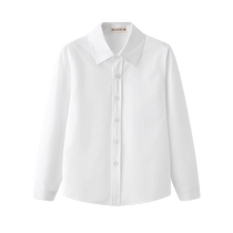 Детская белая рубашка для мальчиков с длинными рукавами из чистого хлопка весенне-осенняя школьная форма для девочек средней школы белая рубашка с короткими рукавами для выступлений