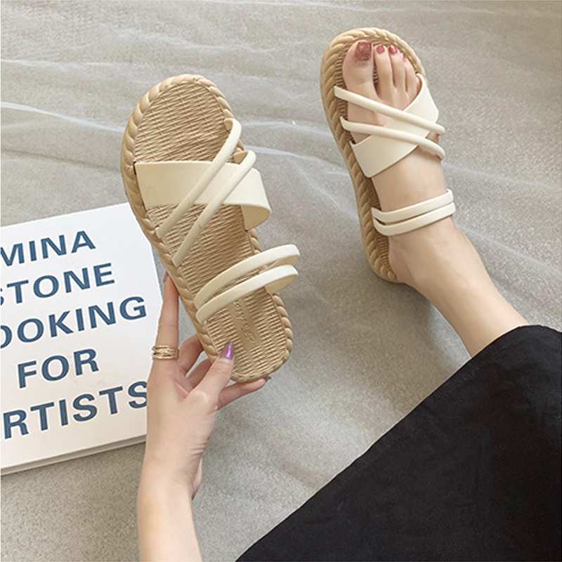 Two-Way Sandals for Women, 2026 New Summer French-Style Roman Beach Shoes, Fairy Style, Suitable for Pairing with Dresses, Beach Slippers