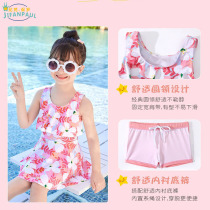 Childrens swimsuit girls quick-drying girls medium and large childrens split skirt style swimsuit 2024 new hot spring swimsuit
