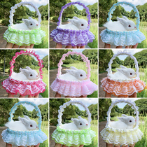 Panier de corbeille Panier Panier Petit lapin Emulation Rabbit Enfants Toy Plush Doll Accessoires Voiture Accessoires Birthday Cadeaux pour les filles