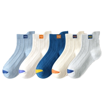 Весенний Летний Мальчик Носки Тонкие Спортивные Хлопковые Носки Сетчатки Дышающие Дети Носки 2024 Новый Средний Цилиндр Alphabet Tide Socks