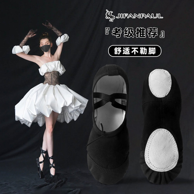 Women's Soft-Soled Classical Chinese Ballet Dance Shoes, Princess Dance Shoes for Practice, Adult Cat Paw Pink