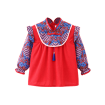 Childrens Chinese style smock autumn and winter eating anti-dirty waterproof bib rice skirt male and female baby New Years greeting clothes