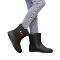 Korean version of rain boots for women adult mid-tube short-tube fashionable womens water shoes for outer wear non-slip waterproof rain boots water boots rubber shoes