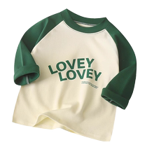 Childrens clothing for boys and girls autumn long-sleeved T-shirts 2024 new spring and autumn pure cotton baby tops round-neck bottoming shirts
