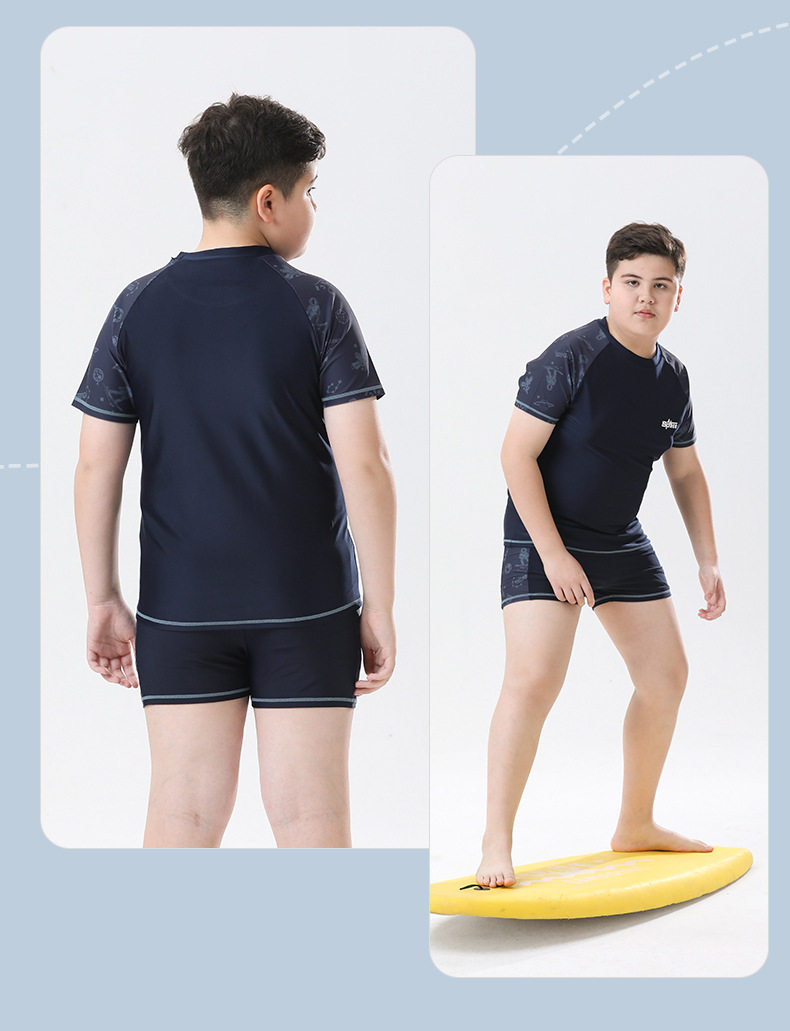 Купальный костюм / плавки 胖男孩泳装男孩加上胖加上尺寸分裂泳装青少年儿童的泳装西装胖男孩泳裤