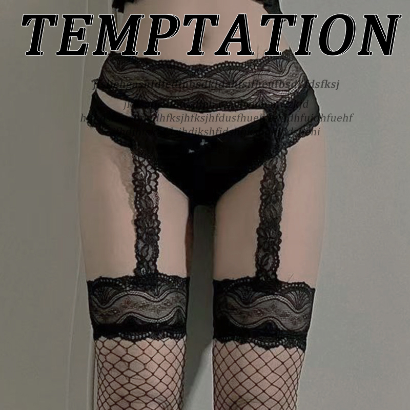 Sexy Lace Suspender Stockings, Pure Desire Fishnet Stockings, One-Piece Suspender Stockings, Contrasting Color Long Stockings, Fishnet Stockings, Ultra-Thin Black Stockings