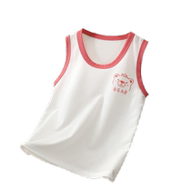 Summer new childrens vest ice silk refreshing solid color baby bottoming top boys and girls thin breathable vest