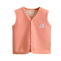 Childrens vest autumn and winter new student velvet thickened thermal vest male and female baby cardigan bottoming vest to keep warm