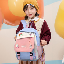 Simple lightweight and large-capacity childrens schoolbags for lower grade students to go to school for boys and girls to go backpacking