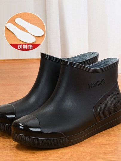 Regenstiefel für Damen, rutschfest, wasserdicht und verschleißfest, neue Regenstiefel, Gummischuhe für die Küchenarbeit, modische Damen-Kurzschlauch-Wasserschuhe für Erwachsene