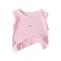 Girls solid color camisole childrens summer thin ice silk 2024 new bottom layer with sleeveless T-shirt for girls