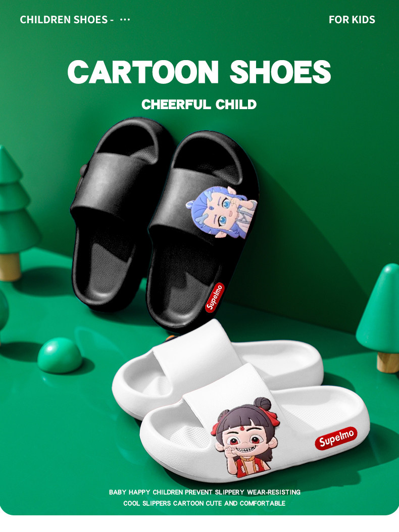 Nezha Kidsren's Slippers for Boys Summer 2026 New Anti-Slip Soft Bottom Slippers for Bathing Indoor Home Baby Boys Slippers — 3