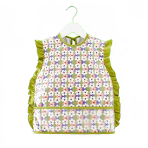 Childrens waterproof and anti-dirty bib baby sleeveless reverse dressing baby eating coverall girl 2024 summer thin style