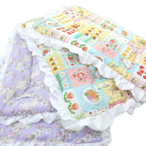 Lace mat fashionable pastoral style cat mat pet cage mat plus velvet mat AB side dual-purpose floral mat puppy mattress