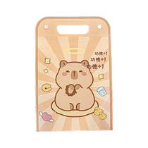 Paper multi-layer large-capacity storage bag organization artifact for primary school students special test paper storage bag Capibala portable folder A4 file bag organ bag clip subject classification test paper clip