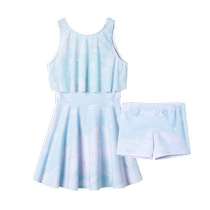 Girls swimwear summer 2024 new style medium and large childrens girls split swimsuit princess skirt style baby cute swimsuit