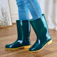 Regenstiefel für Damen, Regenstiefel mit mittlerer und hoher Wade, Wasserschuhe für Erwachsene, modische Wasserstiefel, warme und samtige, rutschfeste, wasserdichte Gummi-Überschuhe