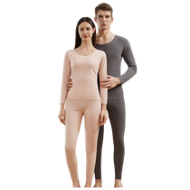 Seamless plus velvet warm velvet underwear and pajamas for men thickened bottoming shirts autumn clothes autumn pants couple sets autumn and winter womens suits