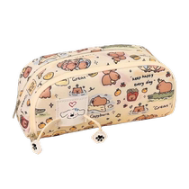 New large-capacity cute double-layer pencil bag for primary school girls pencil box new zipper pencil bag cartoon pencil box