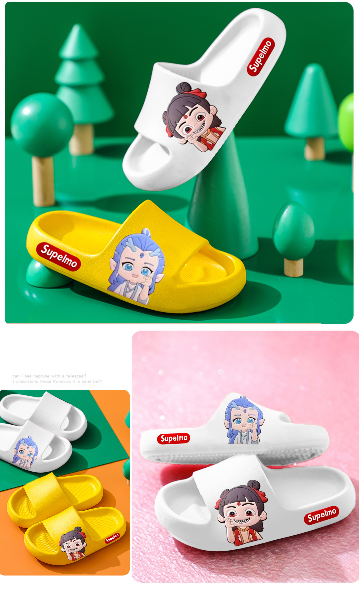 Nezha Kidsren's Slippers for Boys Summer 2026 New Anti-Slip Soft Bottom Slippers for Bathing Indoor Home Baby Boys Slippers — 8