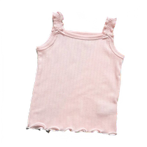 2024 camisole fungus summer style camisole baby vest soft solid color flying sleeve vest light and comfortable