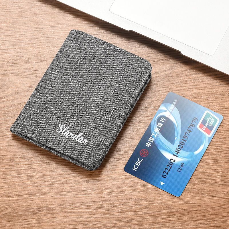 Canvas Ultra-Thin Short Mini Simple Wallet for Women and Men, Driver's License Card Holder, Integrated Student Men's Thin Wallet Canvas Ultra-Thin Short Mini Simple Wallet for Women and Men, Driver's License Card Holder, Integrated Student Men's Thin Wallet