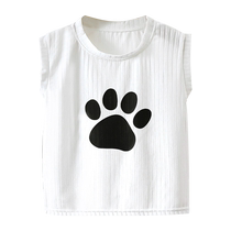 Childrens Ice Silk Vest Top Korean Style Broad Shoulder Summer Sleeveless T-Shirt for Boys and Girls Versatile and Thin for Older Children