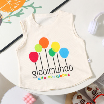 (三伏天必备)儿童夏季无袖背心男女童薄款中小卡通多彩气球背心
