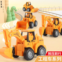 Press engineering vehicle sliding excavator boy educational toy engineering vehicle childrens inertia car kindergarten gift