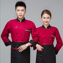 High-end chef work clothes for men long-sleeved spring and autumn clothing hotel catering kitchen chef uniforms short-sleeved womens baking clothes