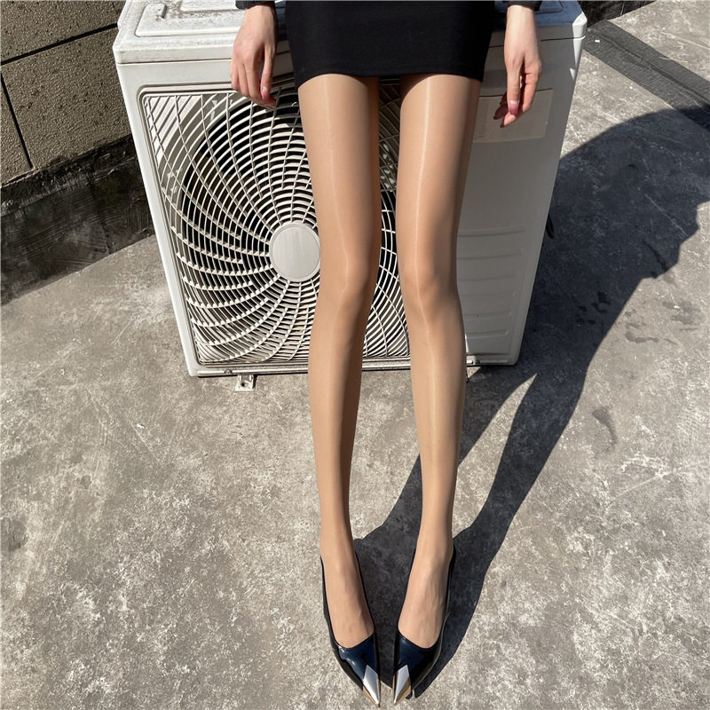 колготки / чулки дна 马油丝袜超薄款油亮丝袜光腿神器防勾丝美式油光光滑水光裤袜女 Jifanpaul