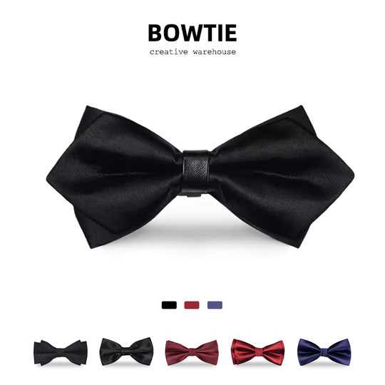Men's Black Bow Tie Groomsmen Groom Burgundy Formal Business Suit Shirt Wedding Red Bow Tie Women
