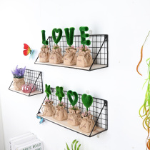 Qingmu wall decoration pendant wall hanging creative iron shelf flower stand modern simple wall storage decorations