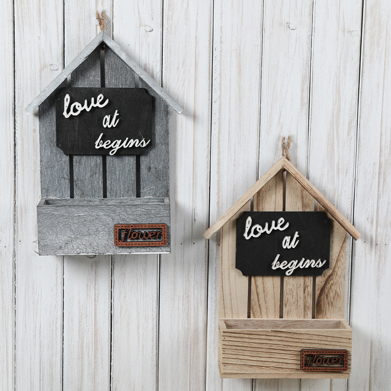 Wooden Wall Hanging European and American Wooden Wall Hanging Flower Basket Flower Set Wall Hanging Wall Decoration Pendant Living Room Bedroom Wall Decoration