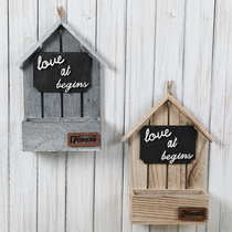 Wooden wall hanging European and American wooden wall hanging flower basket flower set wall hanging wall ornaments living room bedroom wall decorations