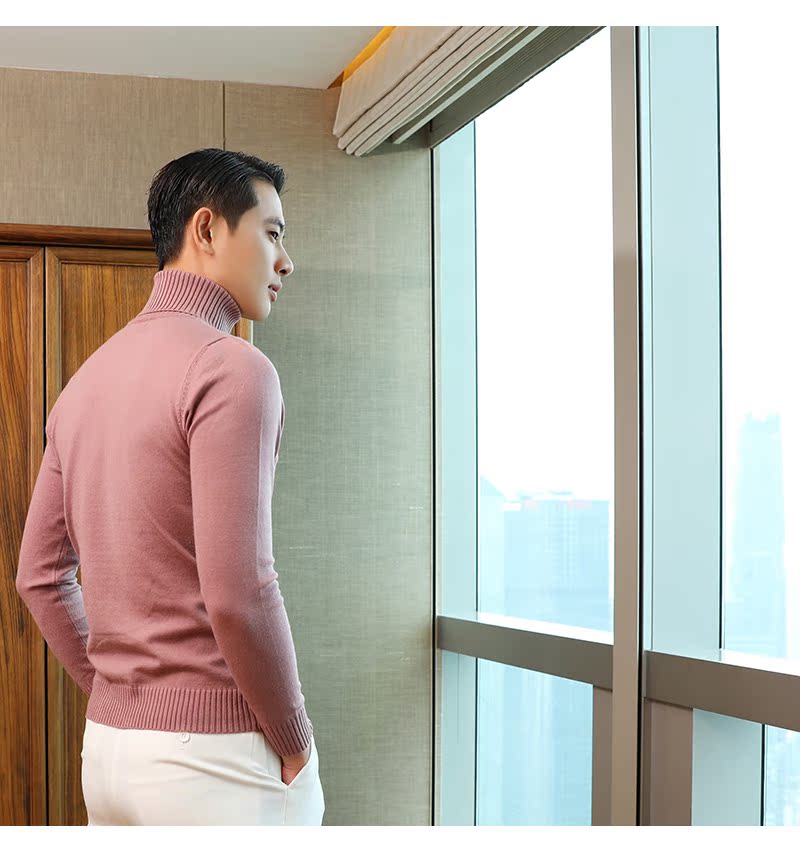Mùa đông cổ cao ấm áp hoang dã áo len mỏng nam hàng ngày phiên bản Hàn Quốc của thời trang thoải mái đầu áo len dày áo nam