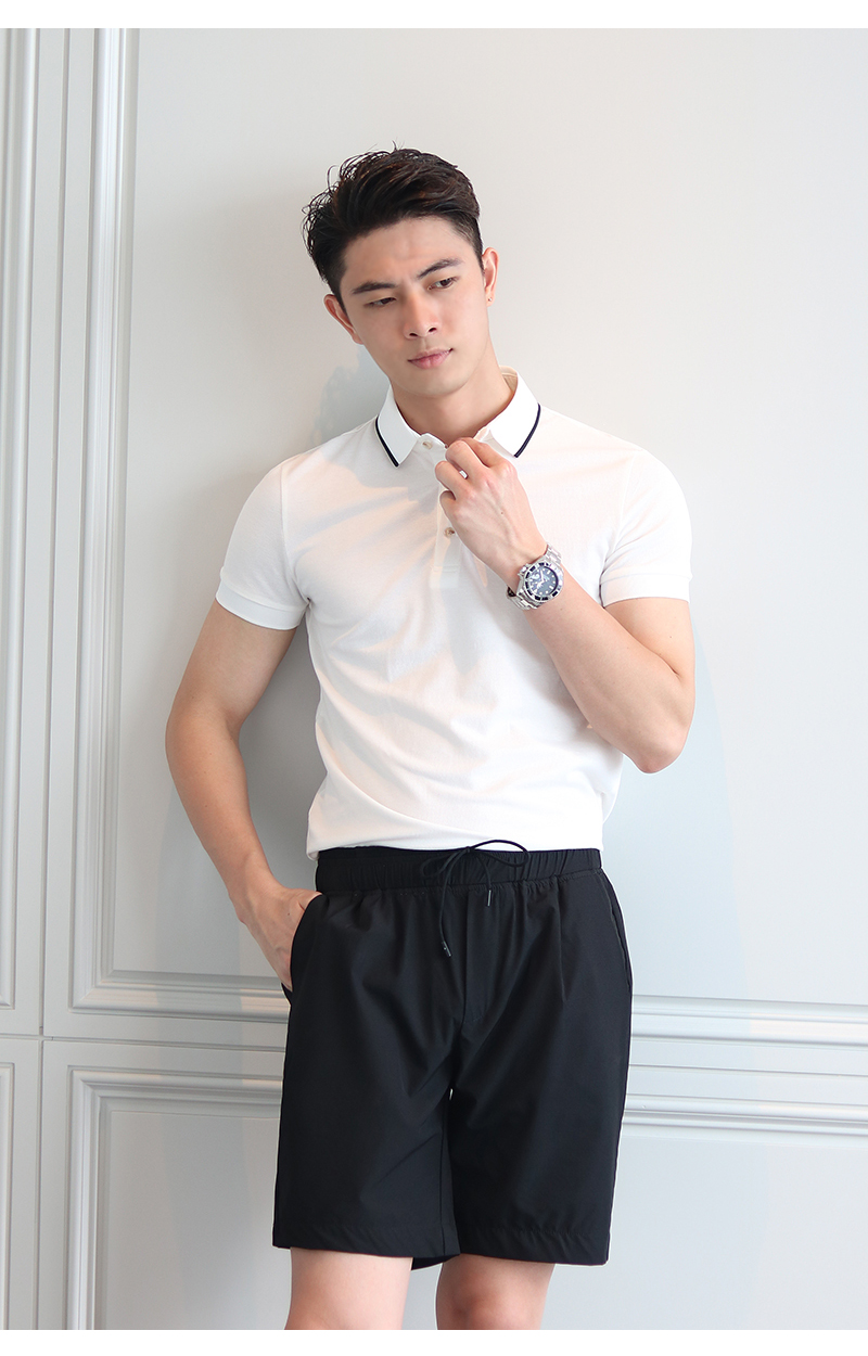Mùa hè giản dị màu áo polo Anh thời trang nam thoải mái Áo sơ mi mỏng trẻ trung Hàn Quốc áo polo đỏ