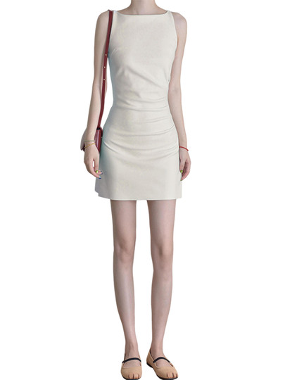 This Year's Popular French-Style White Sleeveless Suspender Dress for Women, Summer 2026 New Model, High-End and Elegant Short Dress