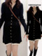 Thousand gold style black knitted dress for women autumn and winter 2026 new style small design and temperament hip-hugging short skirt
