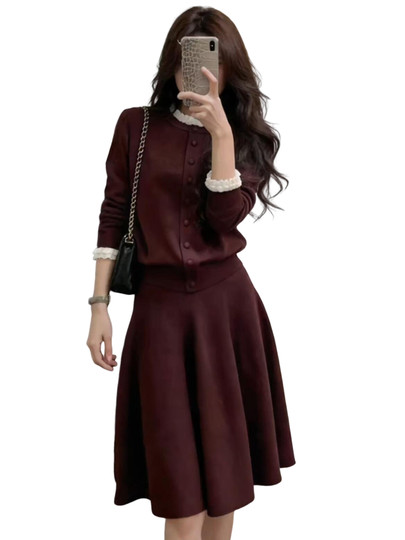 2026 Super Trendy Outfit for Petite Women, Chanel-Style Early Spring Dress, Women's Spring Outfit, Very Pretty Long Dress Set