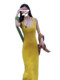 French style u-neck yellow halterneck dress for women summer 2026 new holiday style beautiful waist bag hip skirt