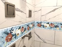 Natural marble mosaic handmade parquet outdoor edge strip waveguide skirting waistline stair wall and floor tiles