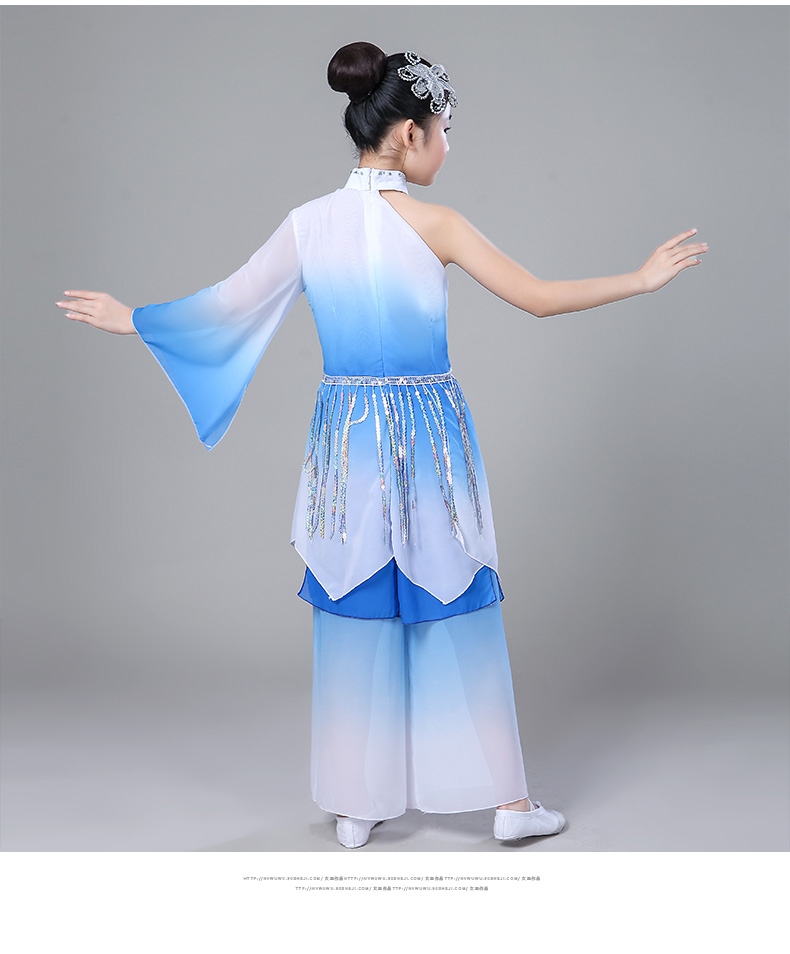 Trang phục múa trẻ em cổ điển trang phục múa dù trang phục biểu diễn thiếu nhi quần áo múa nước quốc gia tay áo Yangko quần áo sáu một - Trang phục bộ đồ hình thú cho bé