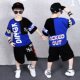 Boys Breathable Suit Summer Clothing 2024 New Summer Street Big Children's Sportswear Pure Cotton Short-Sleeved Suit Children's Clothing