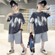 Boys summer suit 2024 new children's clothes short-sleeved boys sports big children summer Korean version handsome and trendy