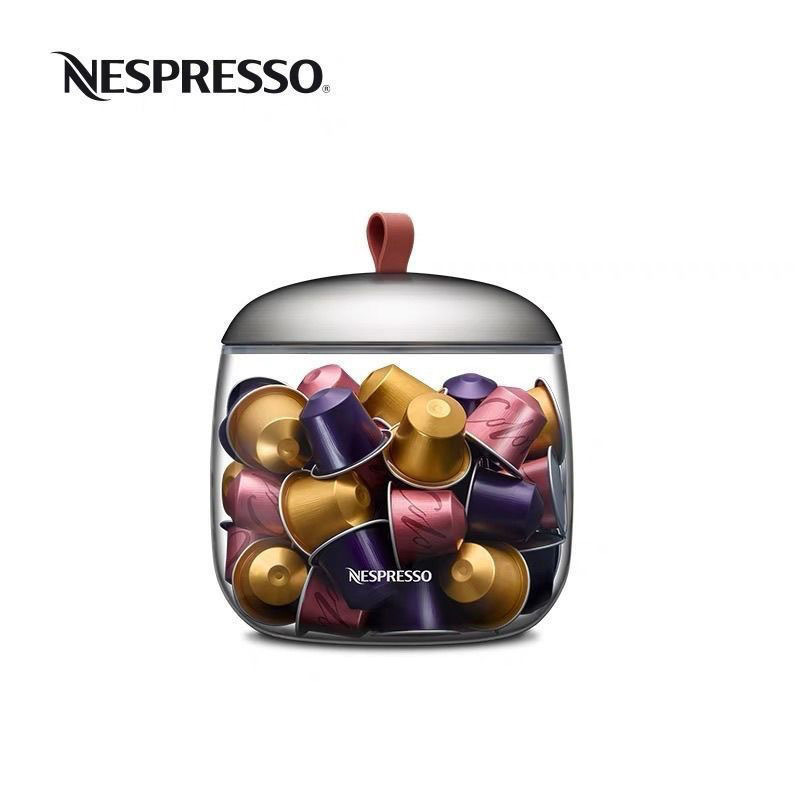 Nespresso Lume Series Capsule Coffee Glass Storage Container Large Capacity Easy Storage Jar