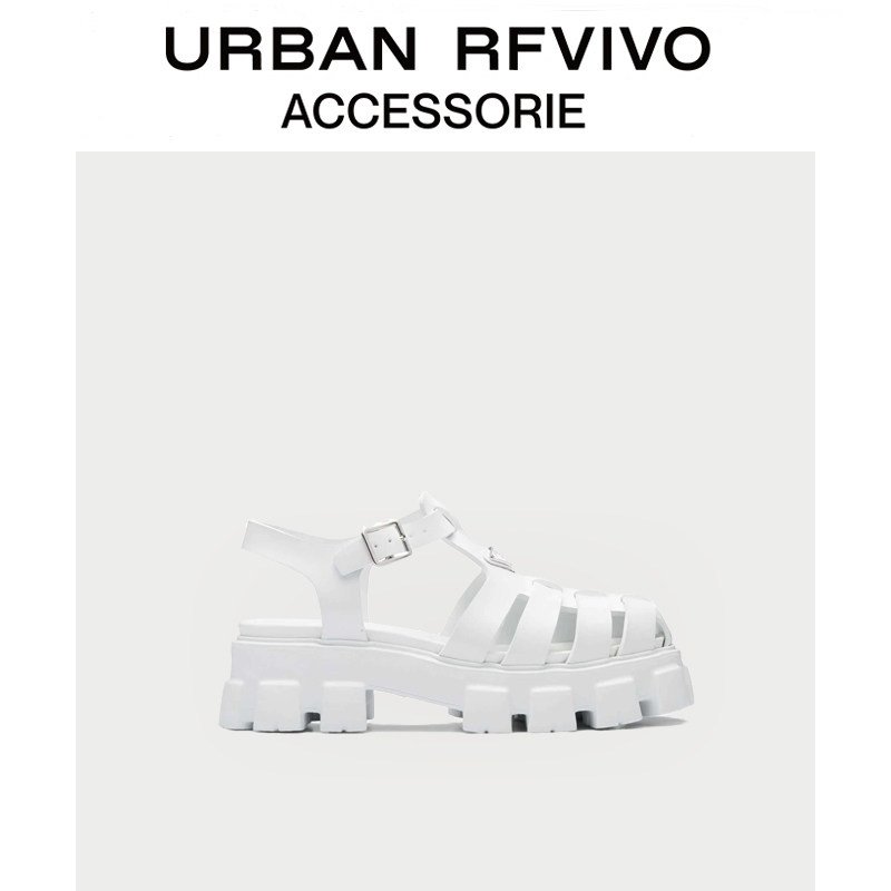 URBAN RFVIVO2022 autumn new fashion round head Roman white sandals AL02WS8N2000