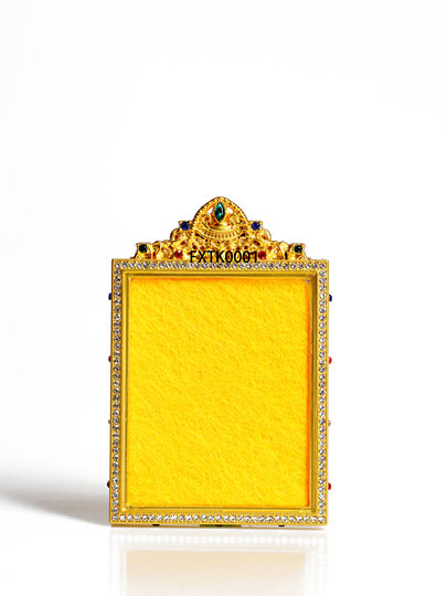 Factory Direct Sales Tangka Double-Sided Glass Case Fully Inlaid with Diamonds Gold-Plated Gawu Box Men's and Women's Jewelry Pendant Box